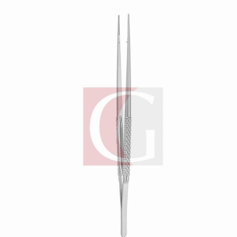 Мікропінцет атравматичний, кругла ручка, 21 см, кінчик 1 мм (Гайстер, 10-6065)